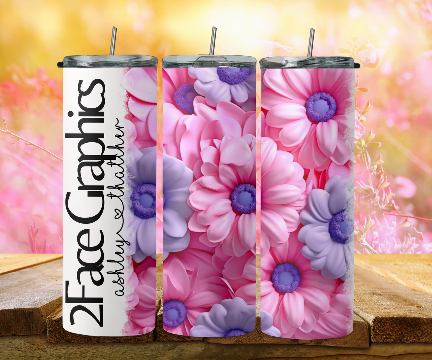 3D pastel flower 2Face Graphics