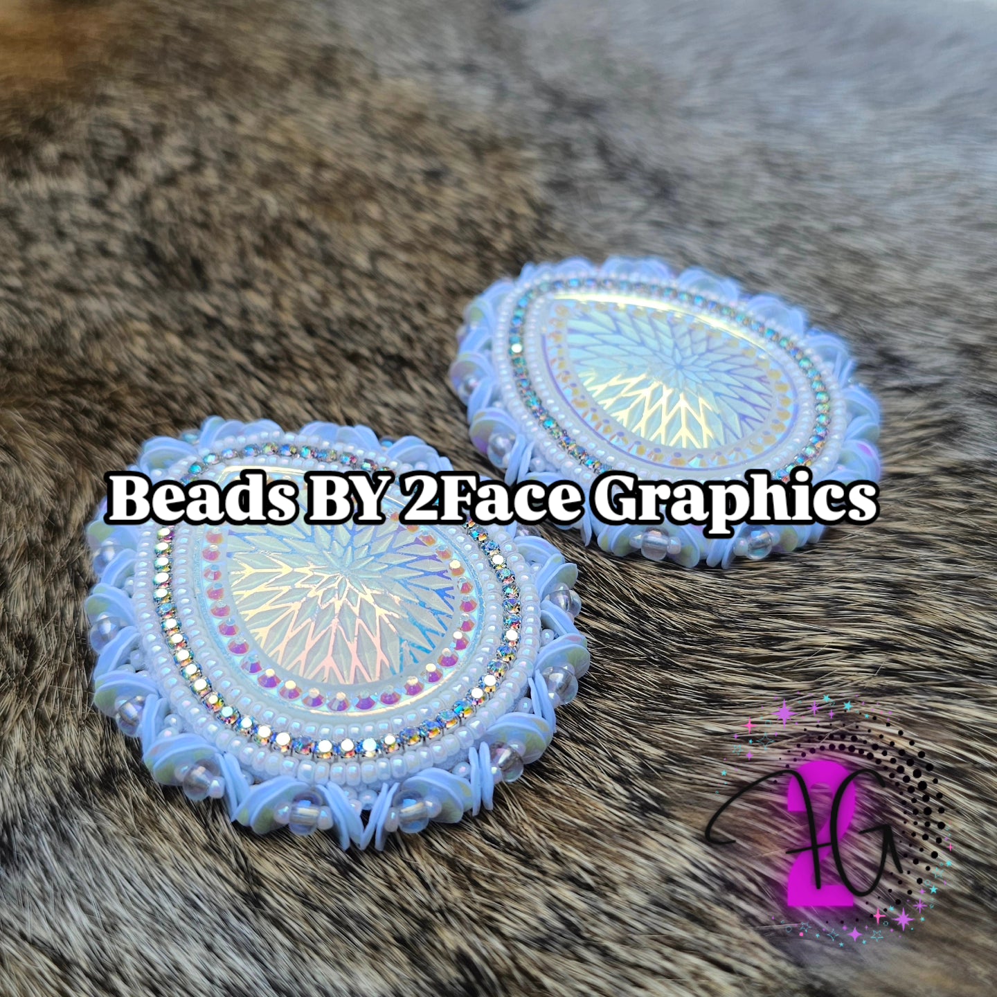 Beaded white tear drop