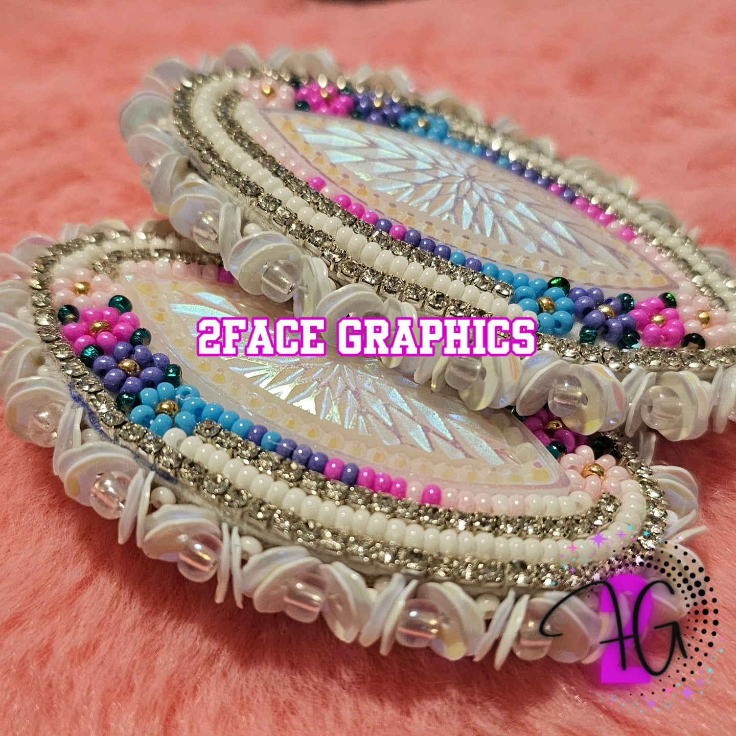 Pastel flowers pearl white