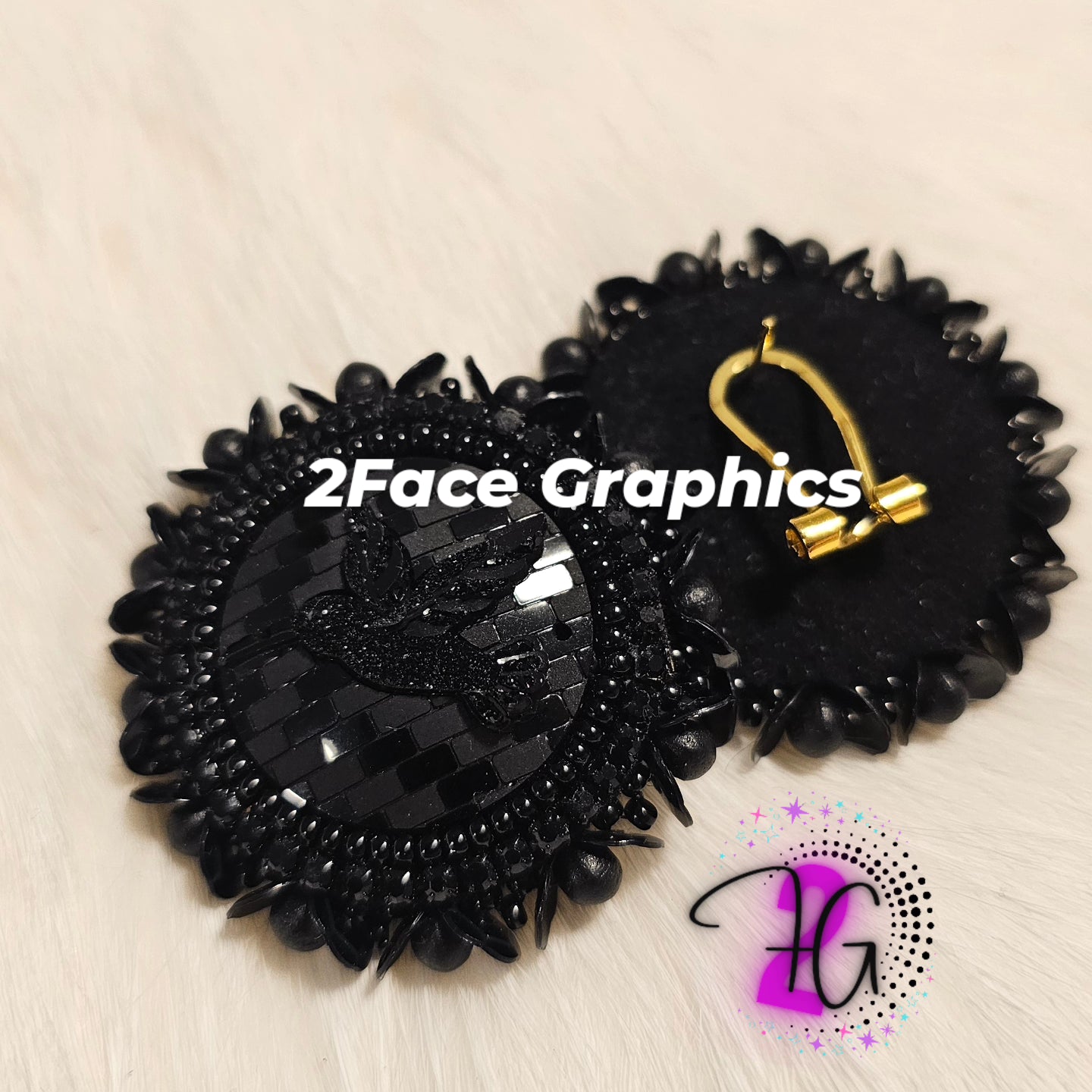 Bone beaded Hummingbird 2Face Graphics