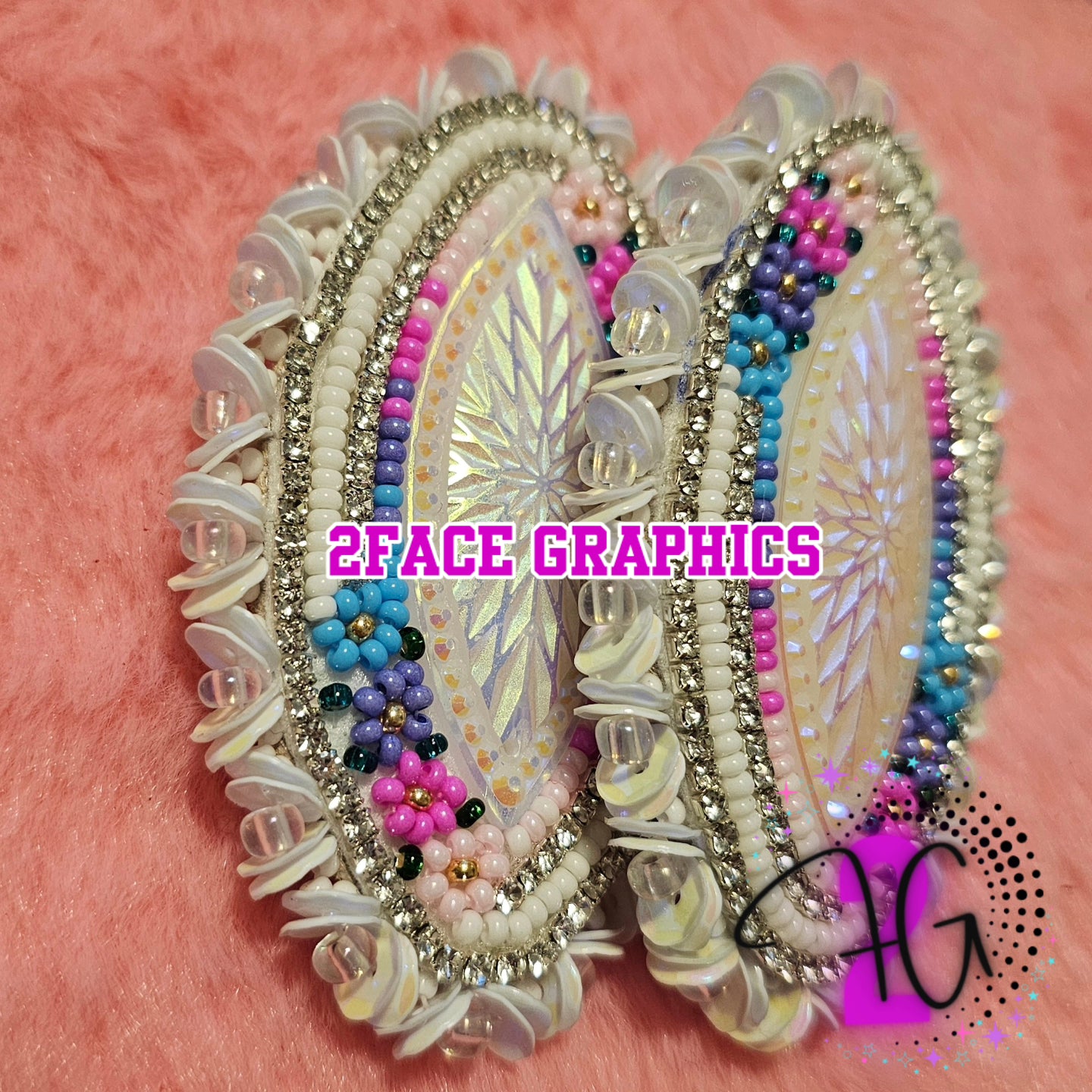 Pastel flowers pearl white