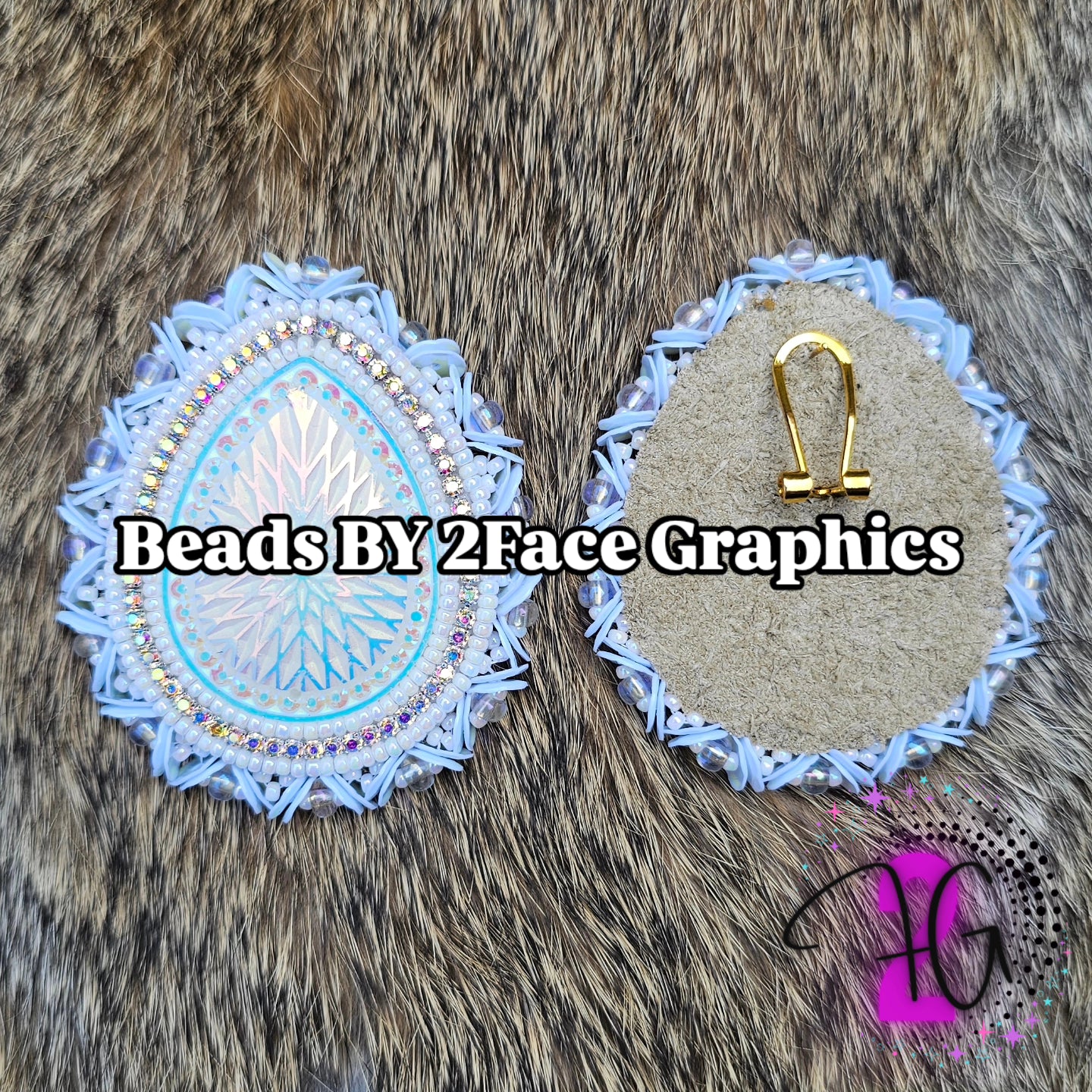 Beaded white tear drop