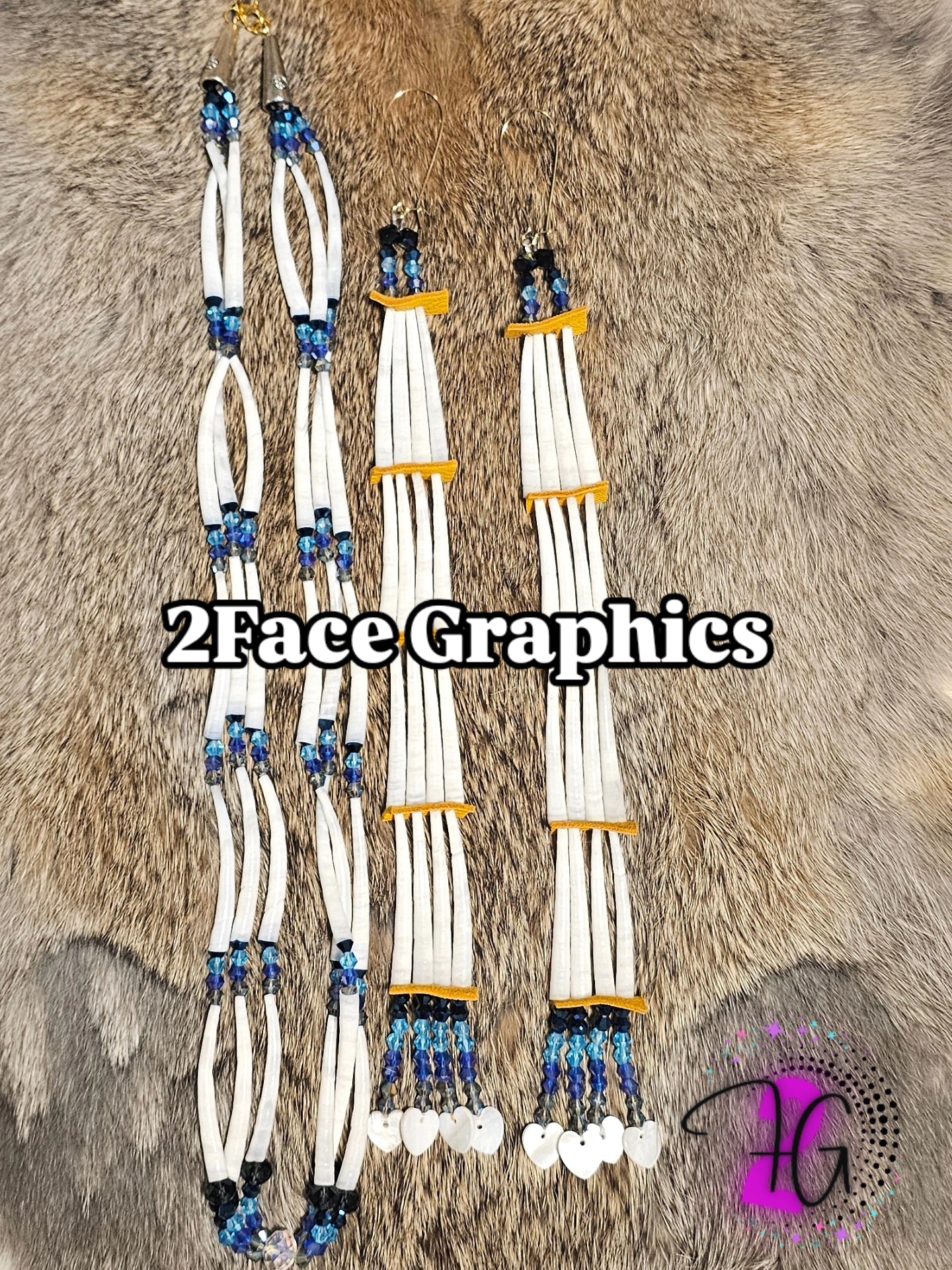 Dentalium earring combo set 2Face Graphics
