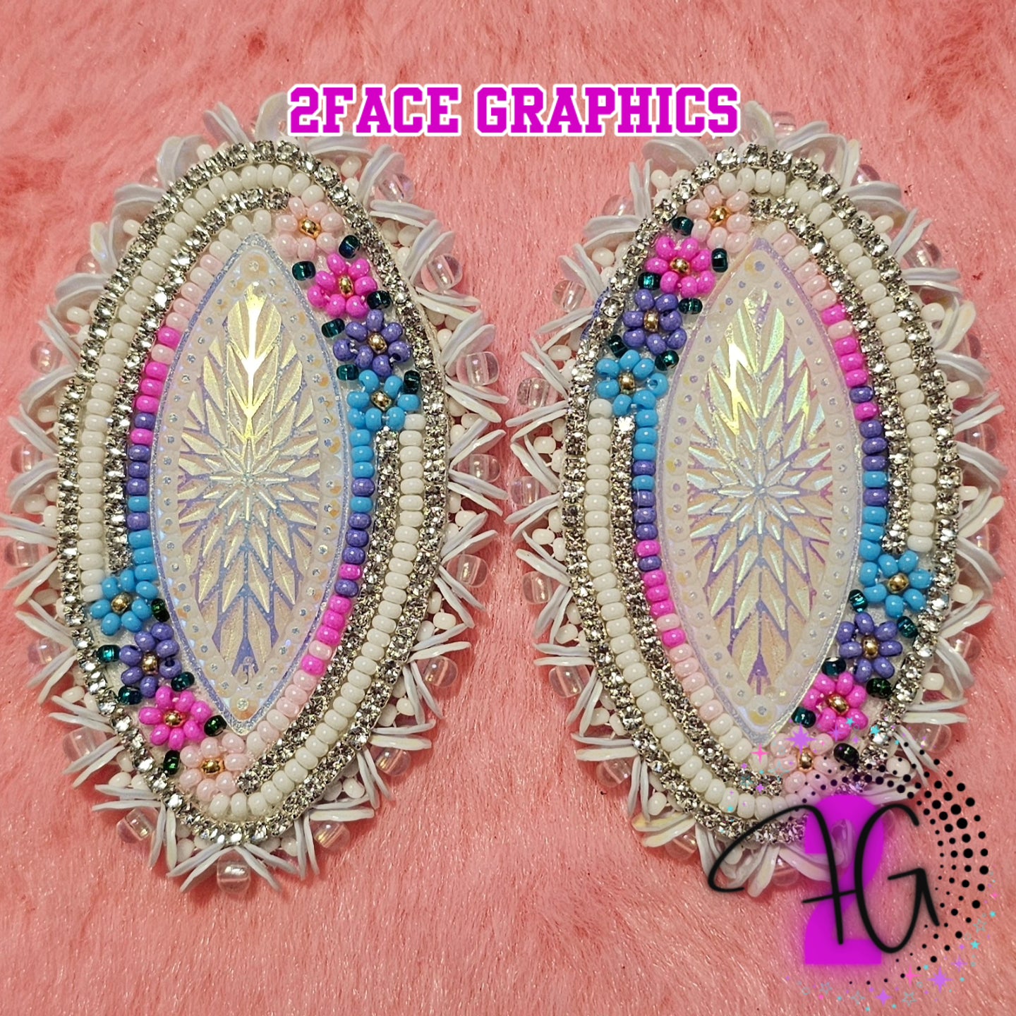 Pastel flowers pearl white