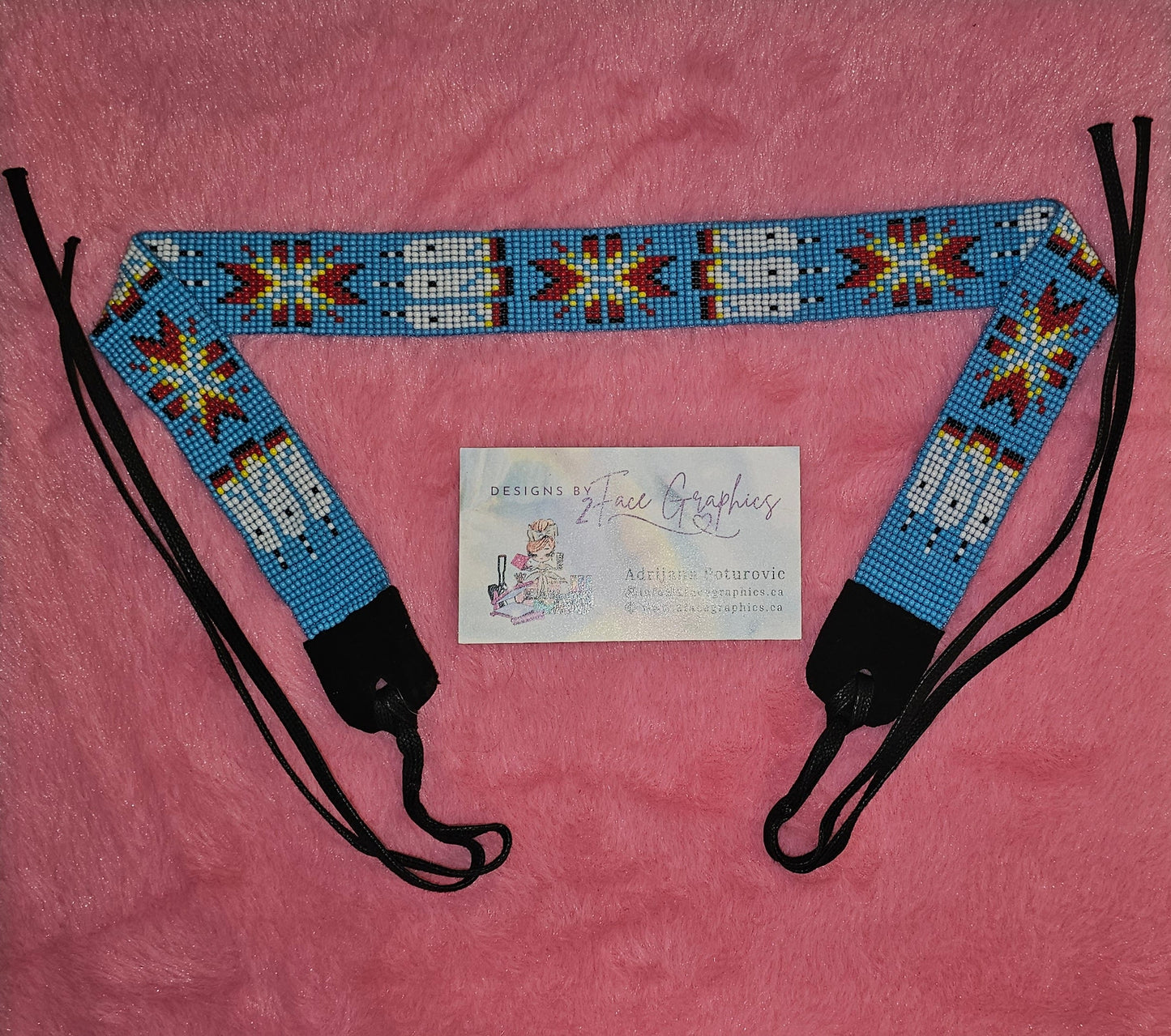 Beaded headband size adjustable 2Face Graphics