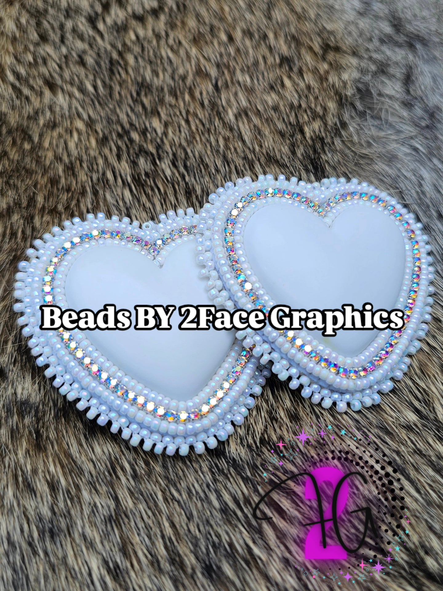 White beaded heart
