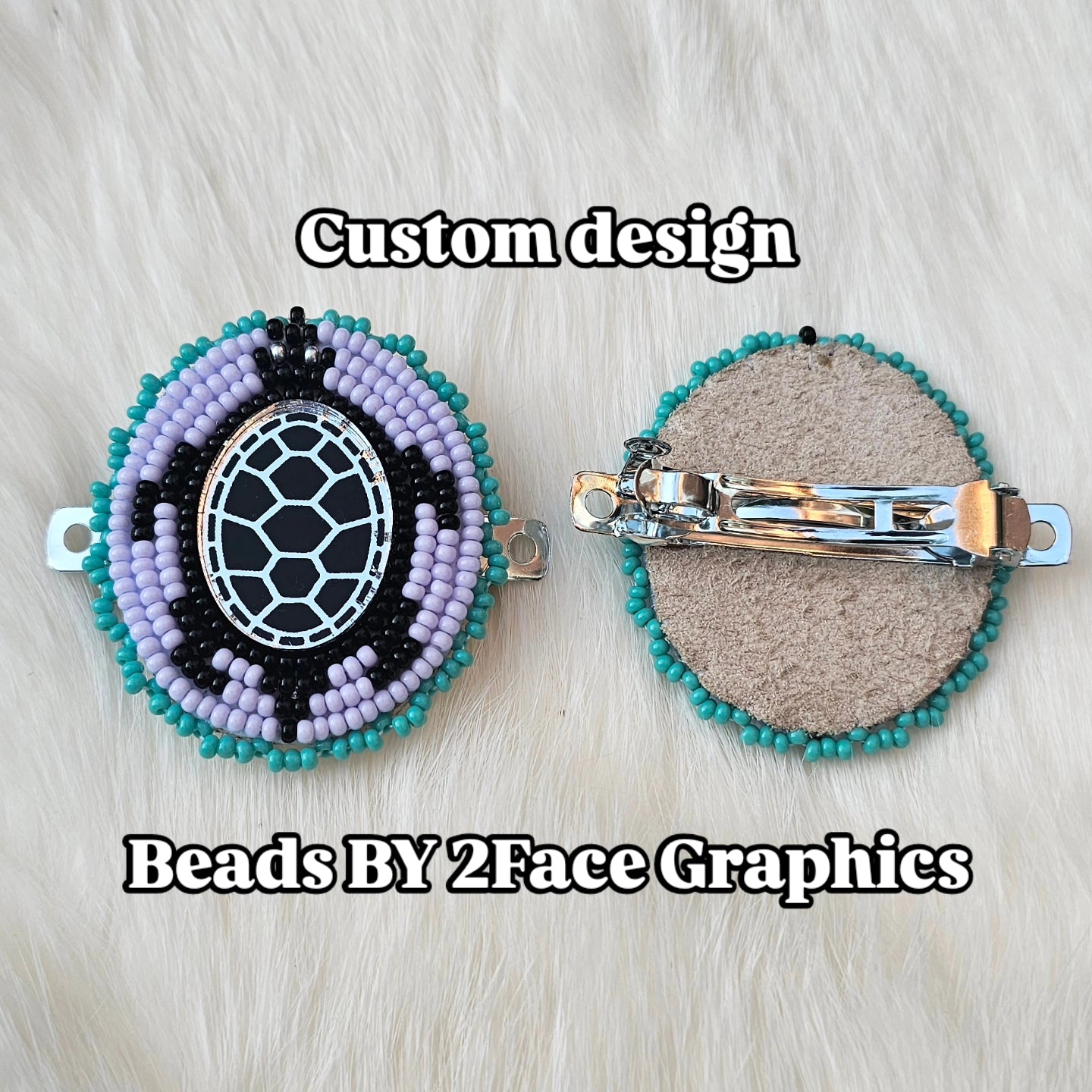 Turtle shell with purple/black hair clip