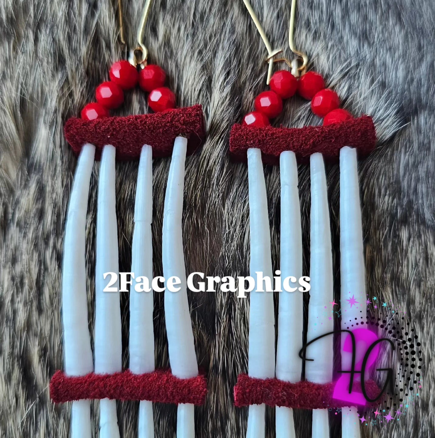 Turtle dentalium earring 2Face Graphics