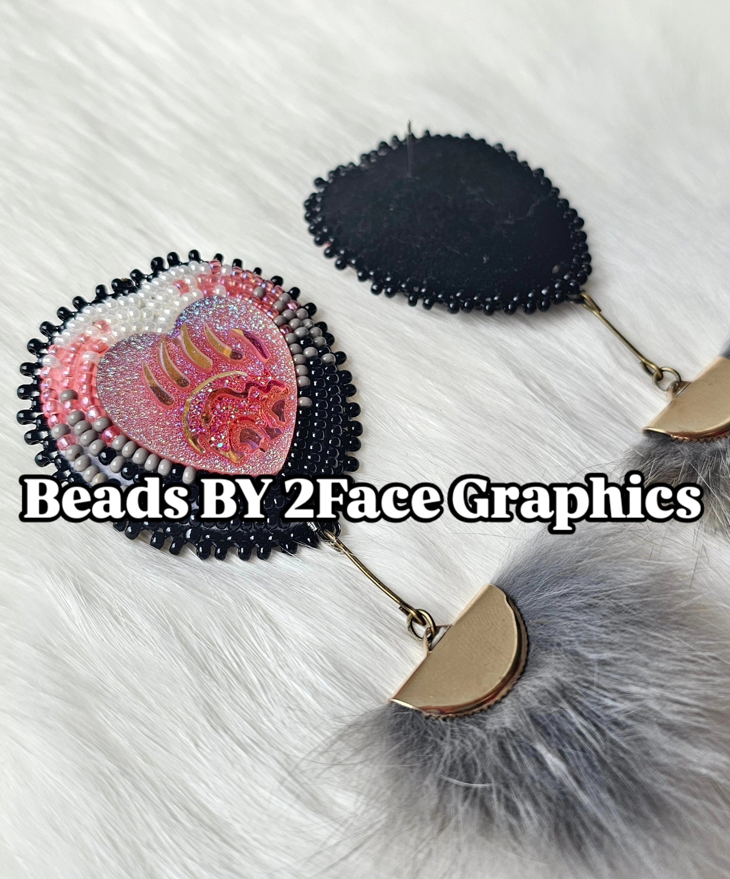 Pink bear claw white fade