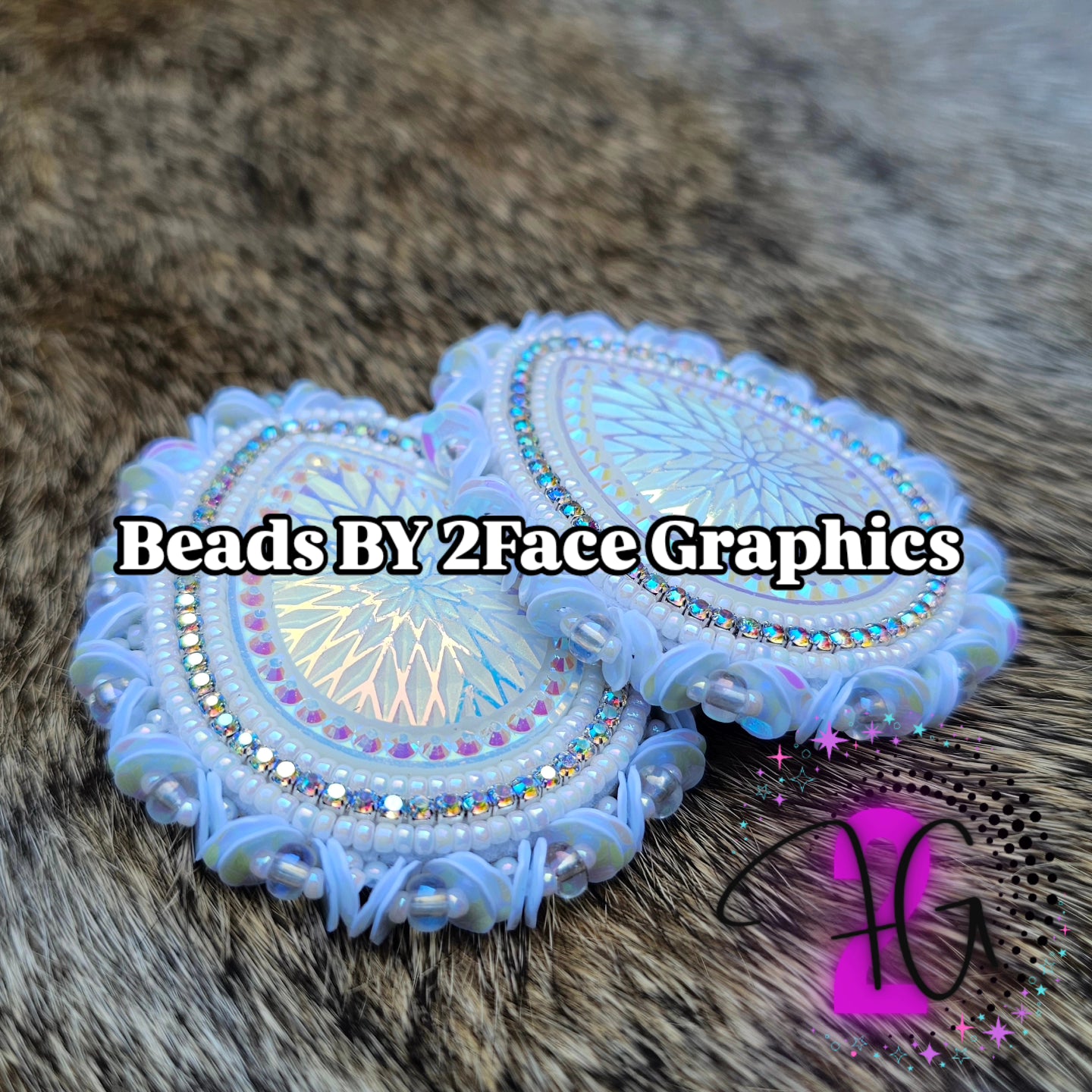 Beaded white tear drop