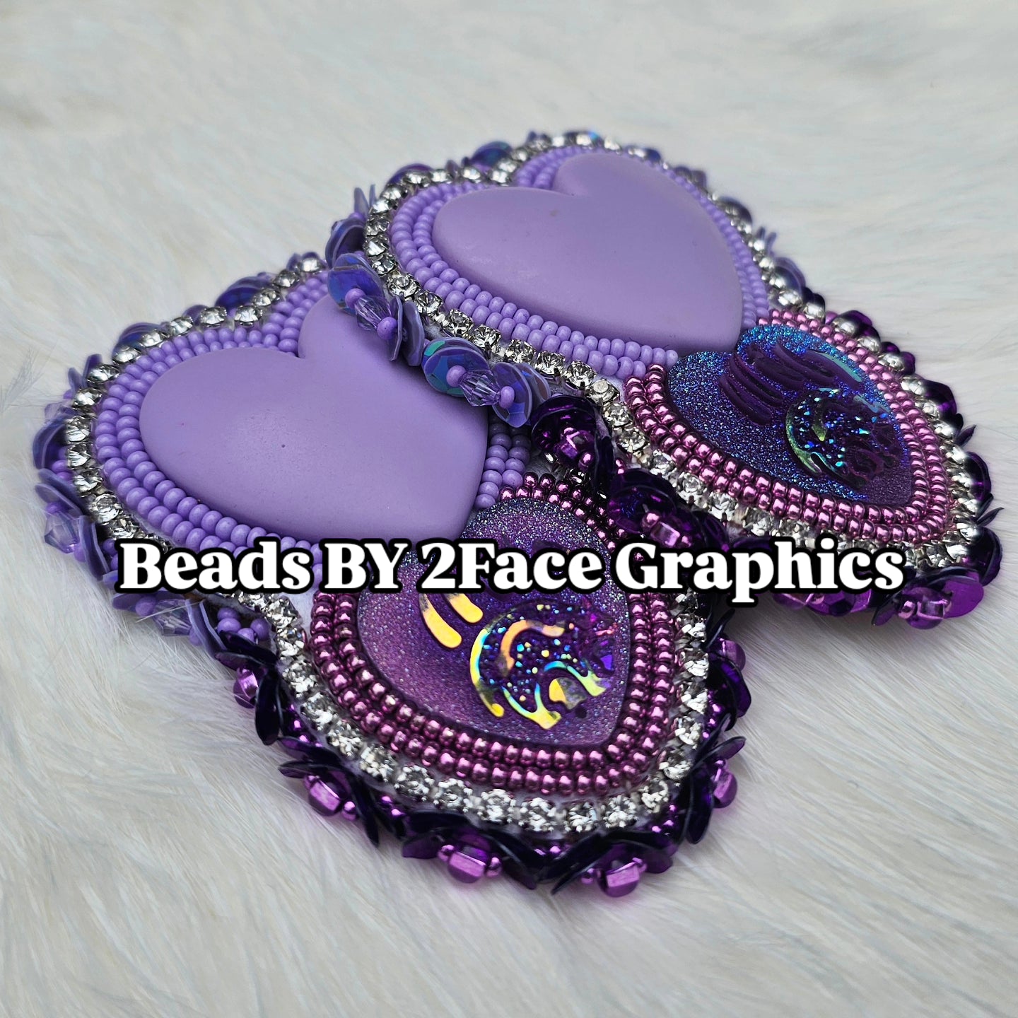Lilac heart with purple sparkling bear claw