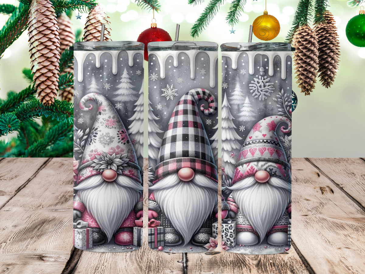 Silver & pink gnomes 2Face Graphics