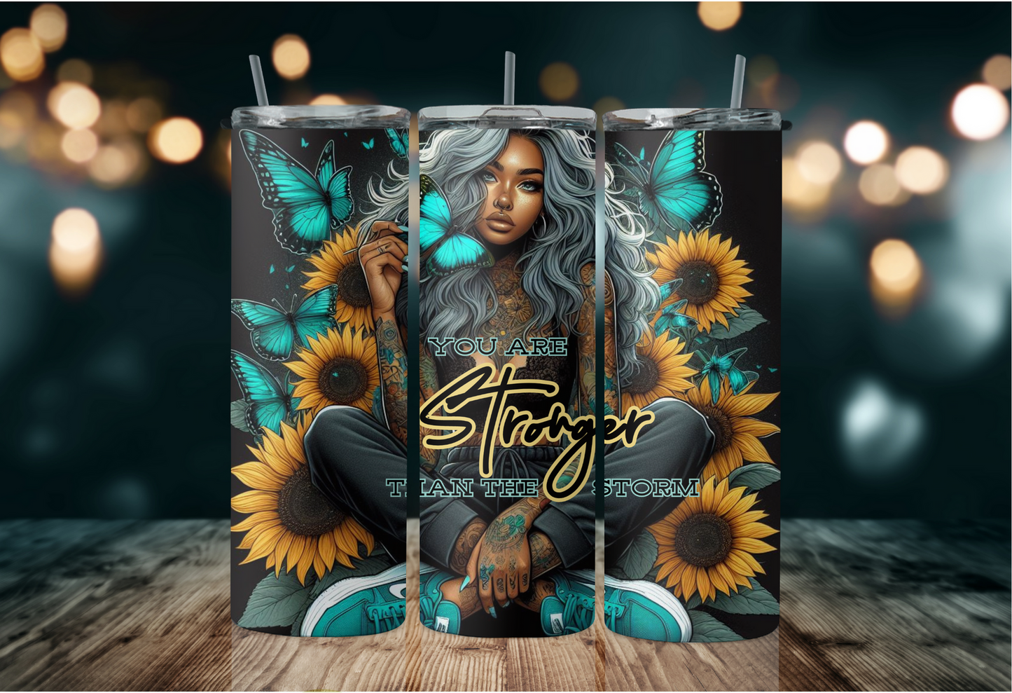 Stronger then the storm turquoise butterfly's