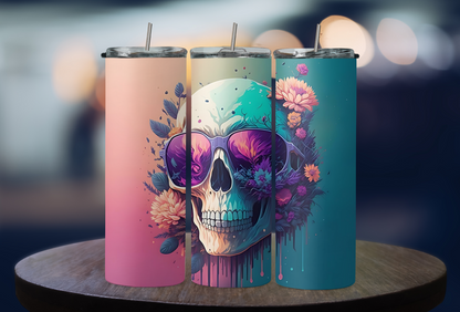 pink blue pastel skull