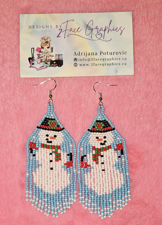 925 Silver Snowman Fringe earrings