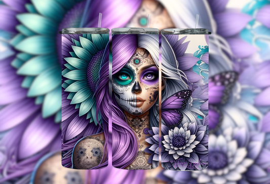 Purple Skull Candy Girl With Butterfly's