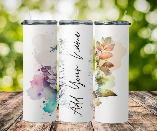 seamless split name- elegant watercolor flowers