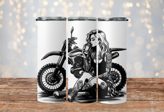 black and white dirt bike girl