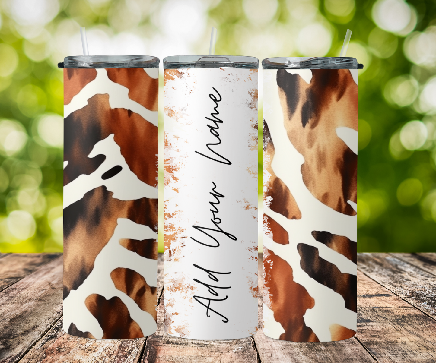 seamless split name- western style animal print dark color