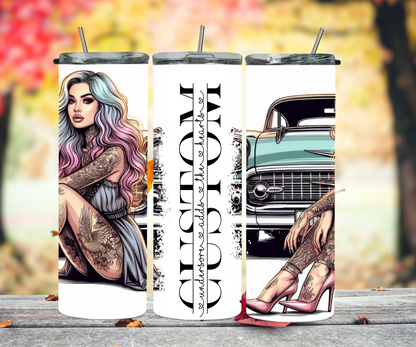 Tattoo girl with car