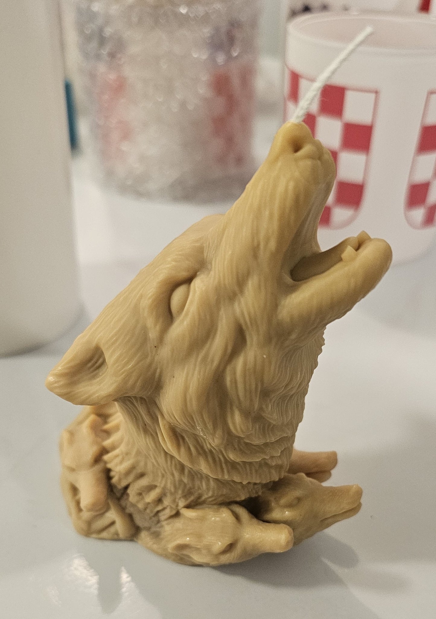 Wolf Candle Sculpture