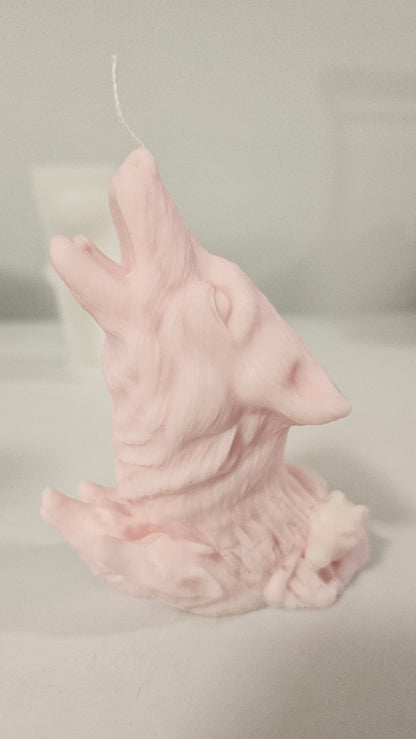 Wolf Candle Sculpture