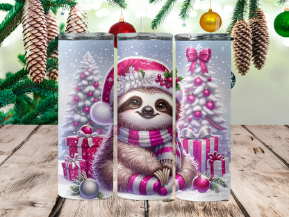 Pink sloth Christmas