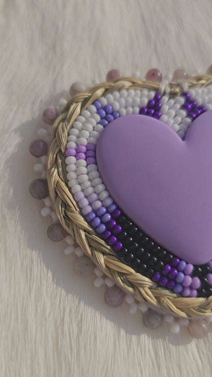 Purple beaded purple stone