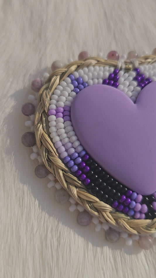 Purple beaded purple stone