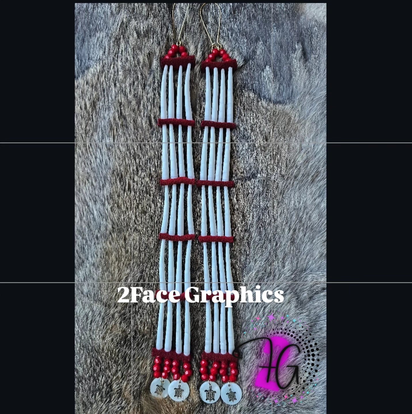 Turtle dentalium earring 2Face Graphics
