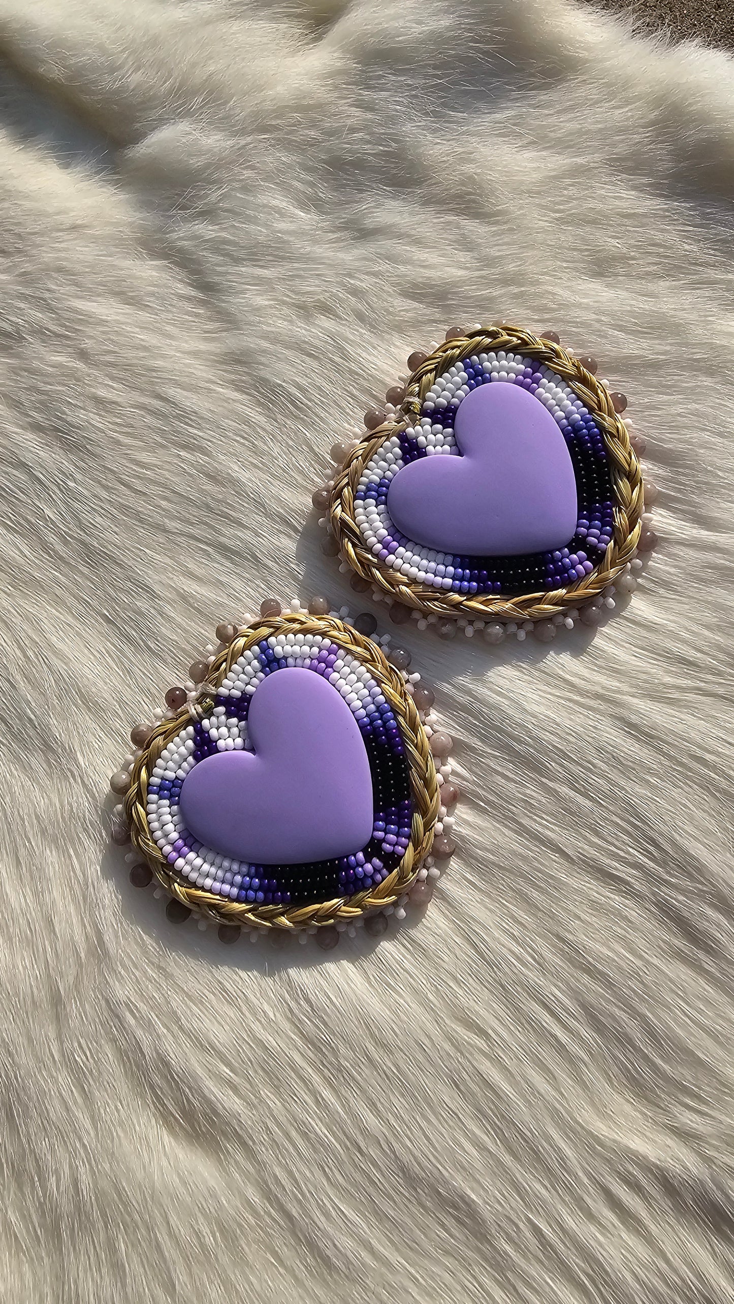 Purple beaded purple stone