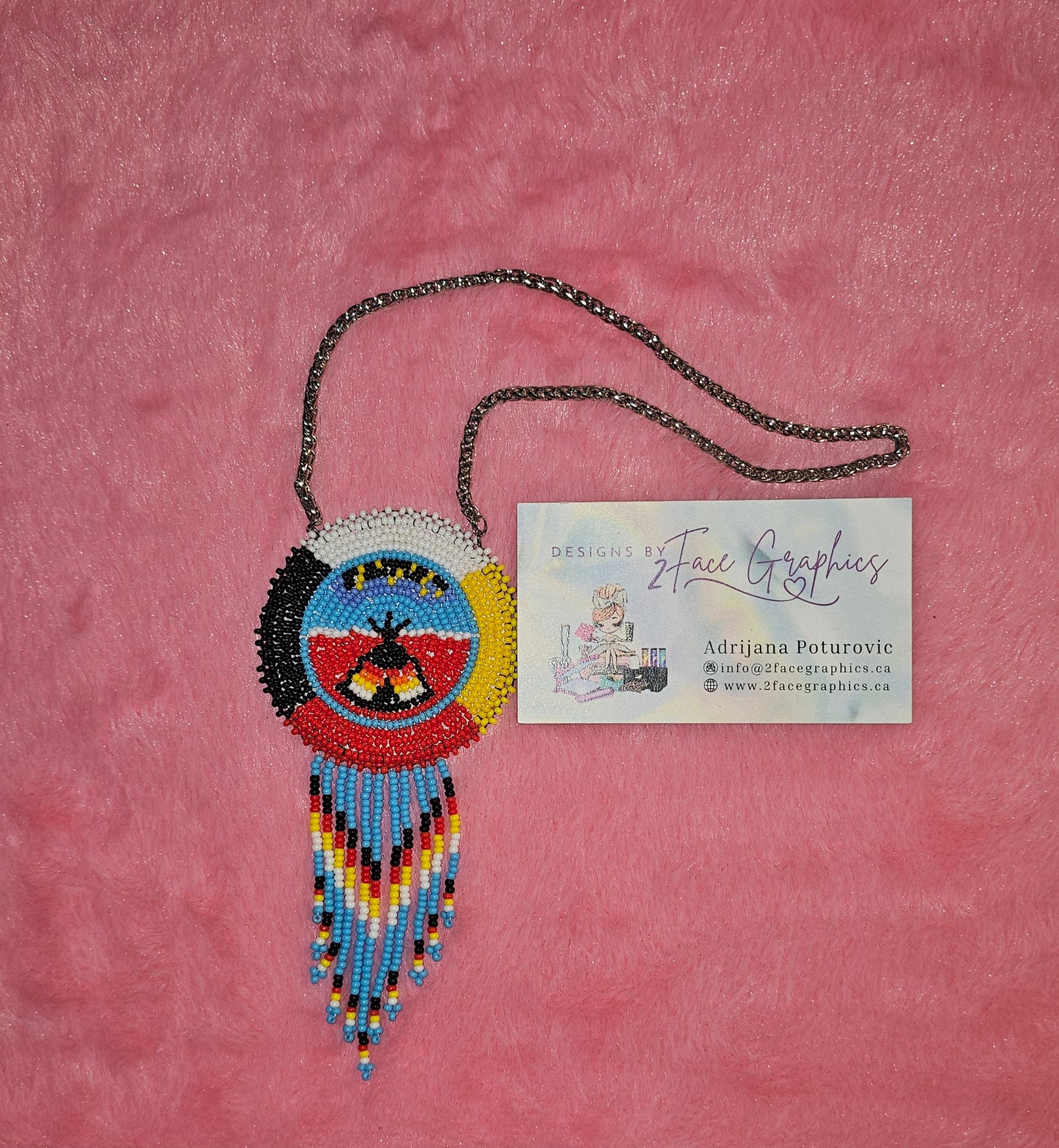 Rear view teepee medicine medallion