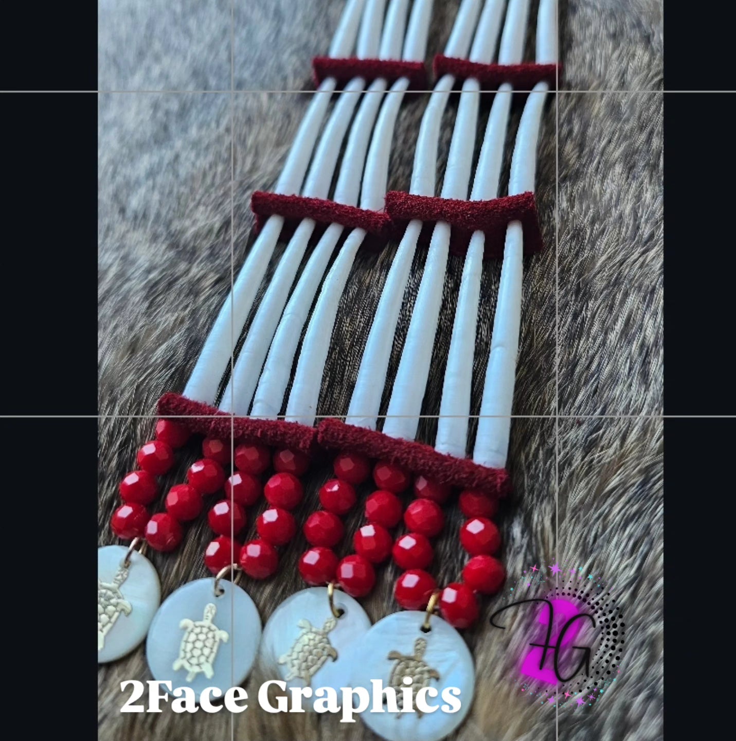 Turtle dentalium earring 2Face Graphics
