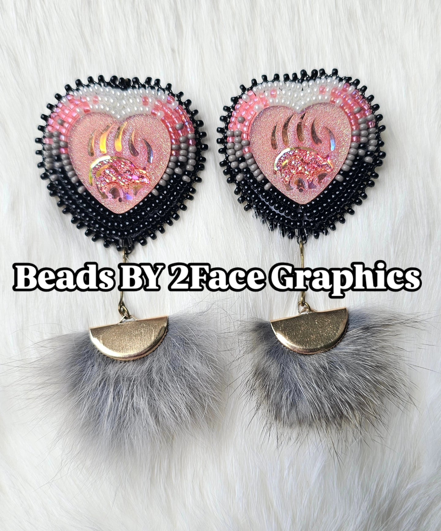 Pink bear claw white fade