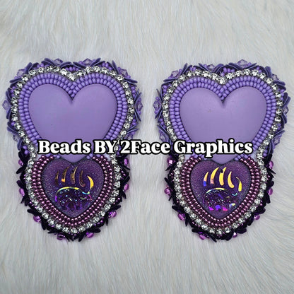 Lilac heart with purple sparkling bear claw
