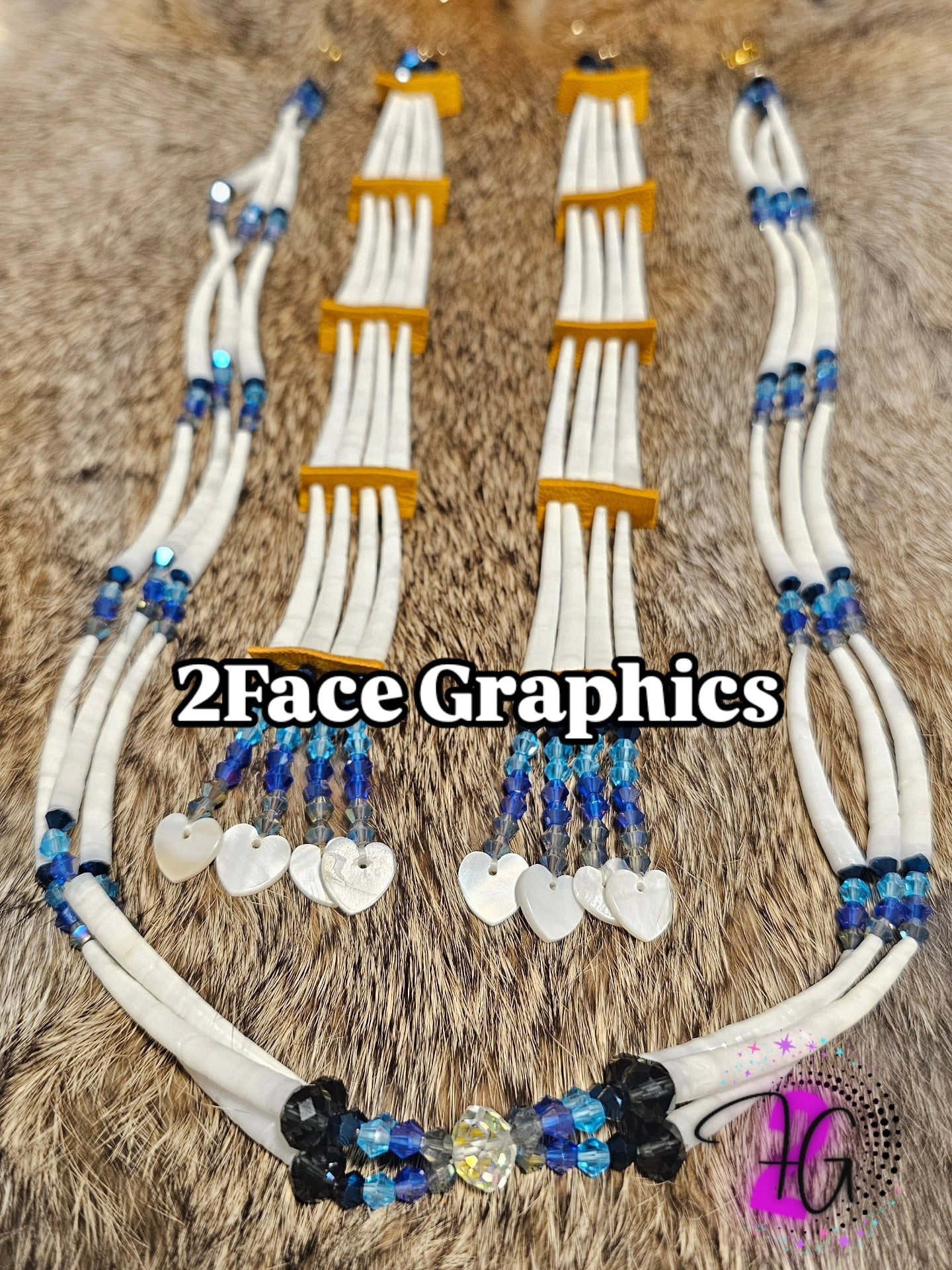 Dentalium earring combo set 2Face Graphics