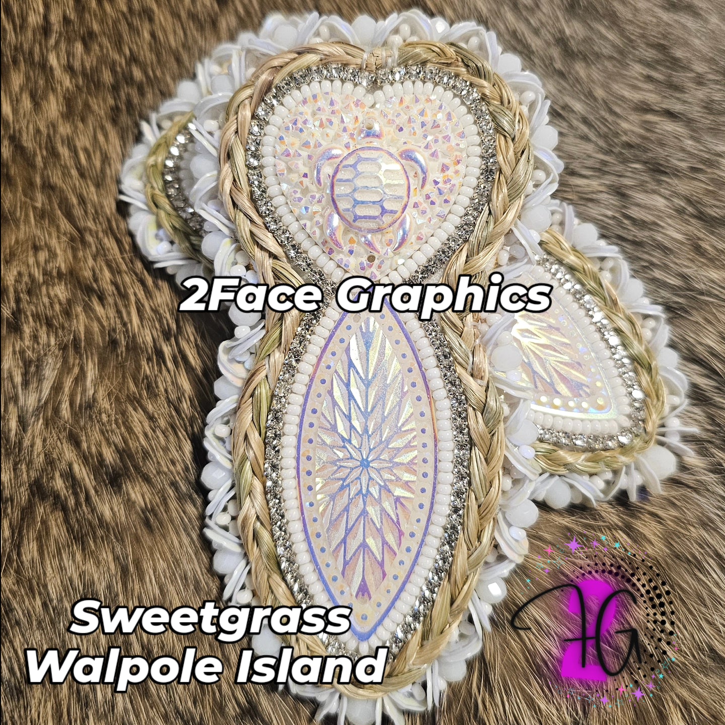 Sweetgrass Turtle beaded earrings