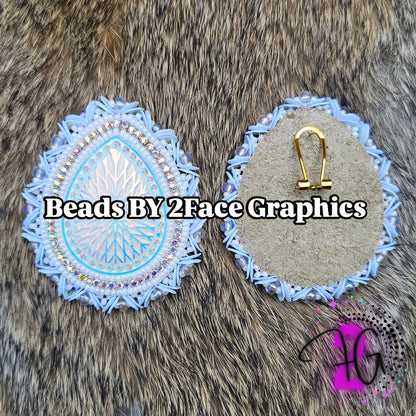 Beaded white tear drop