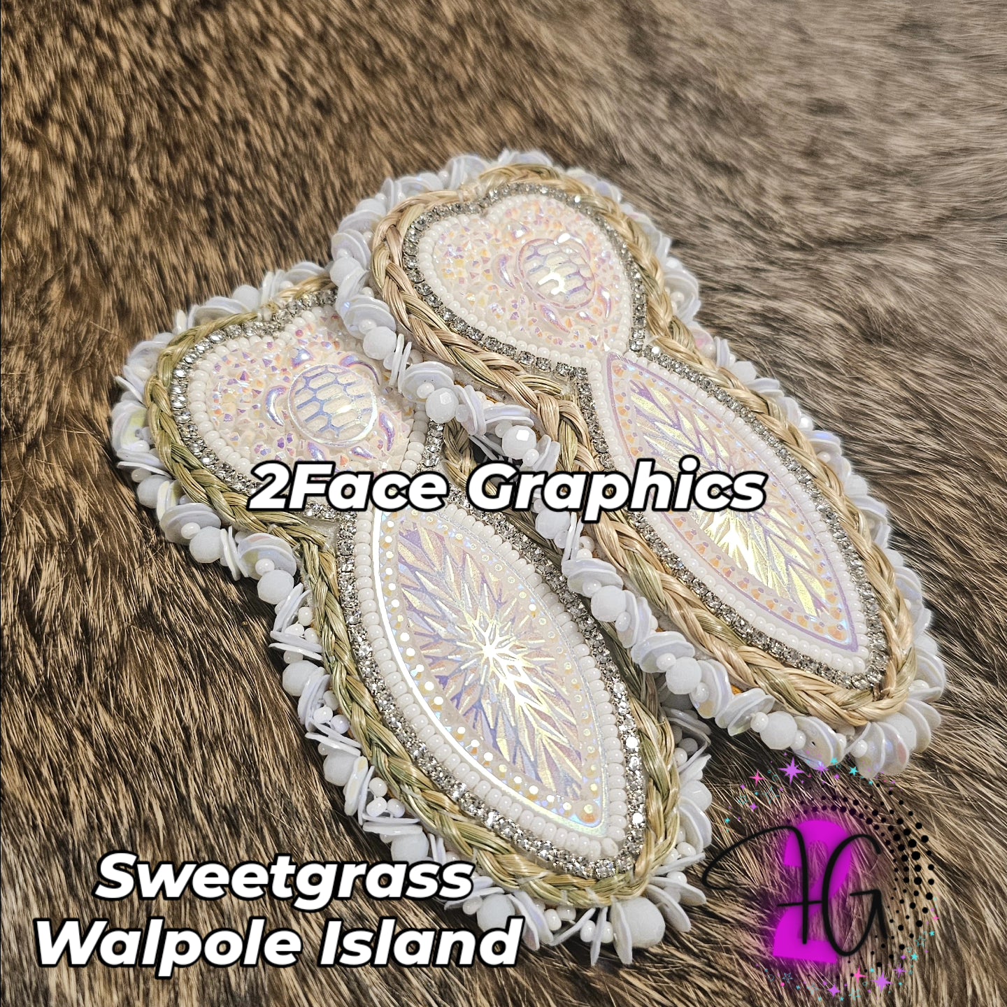 Sweetgrass Turtle beaded earrings