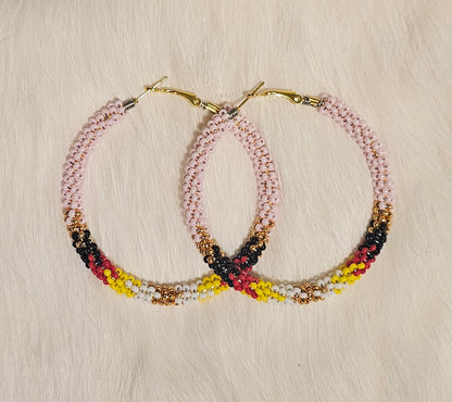 60mm Hoop beaded earrings 2Face Graphics