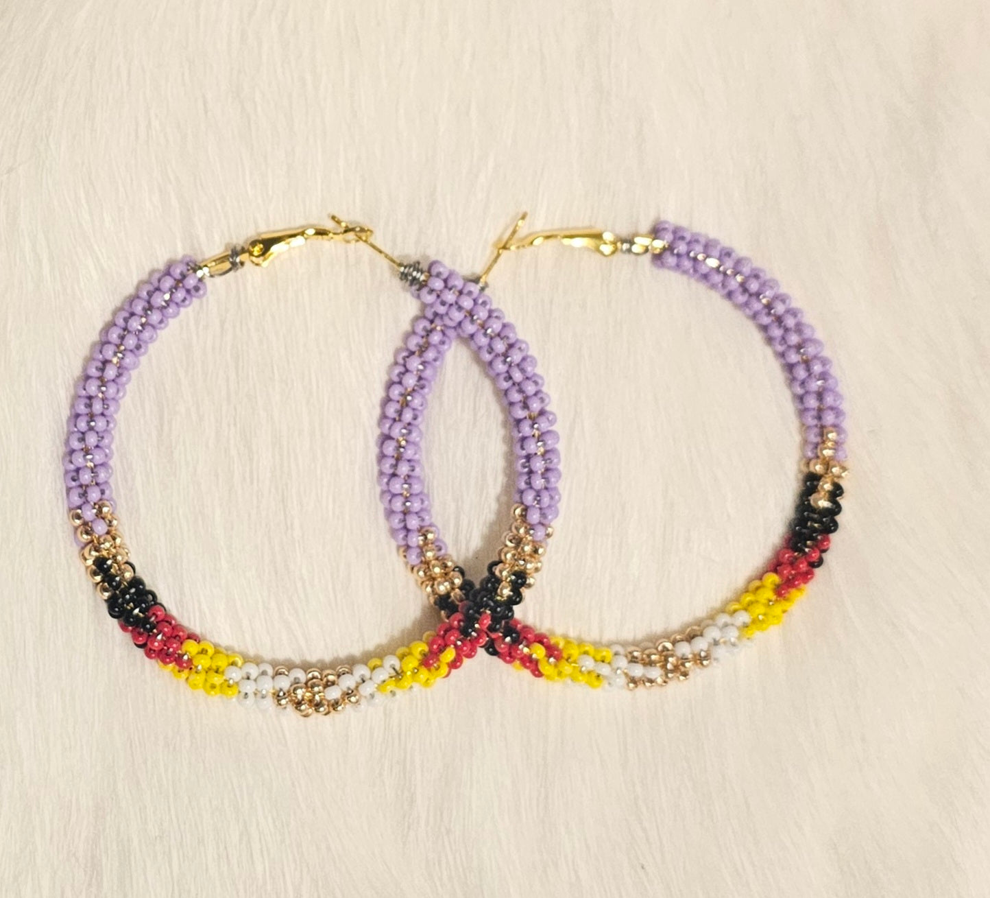 60mm Hoop beaded earrings 2Face Graphics