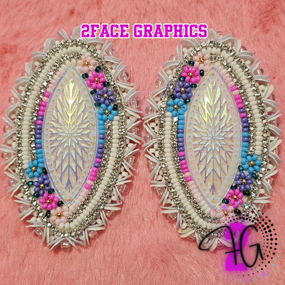 Pastel flowers pearl white