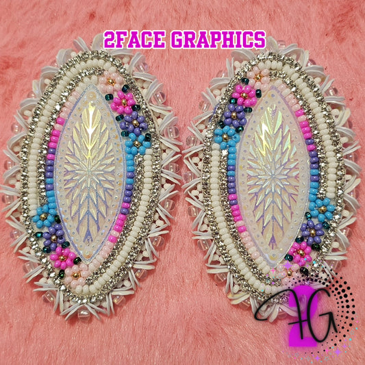 Pastel flowers pearl white