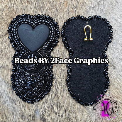 Black rhinestone black beads,black heart,bear claw, turtle