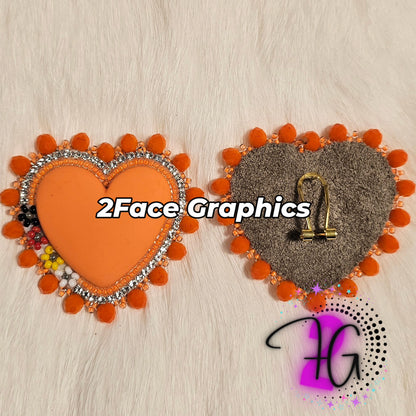 Orange beaded heart