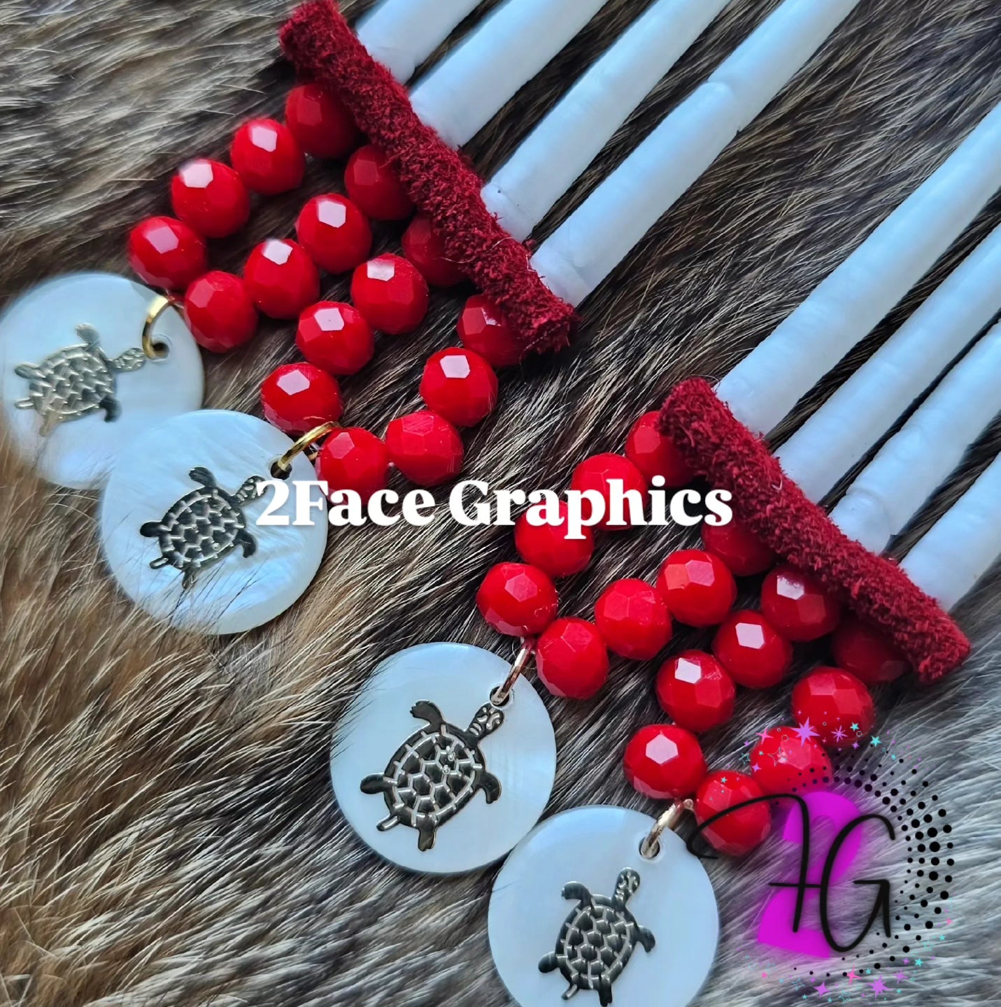 Turtle dentalium earring 2Face Graphics