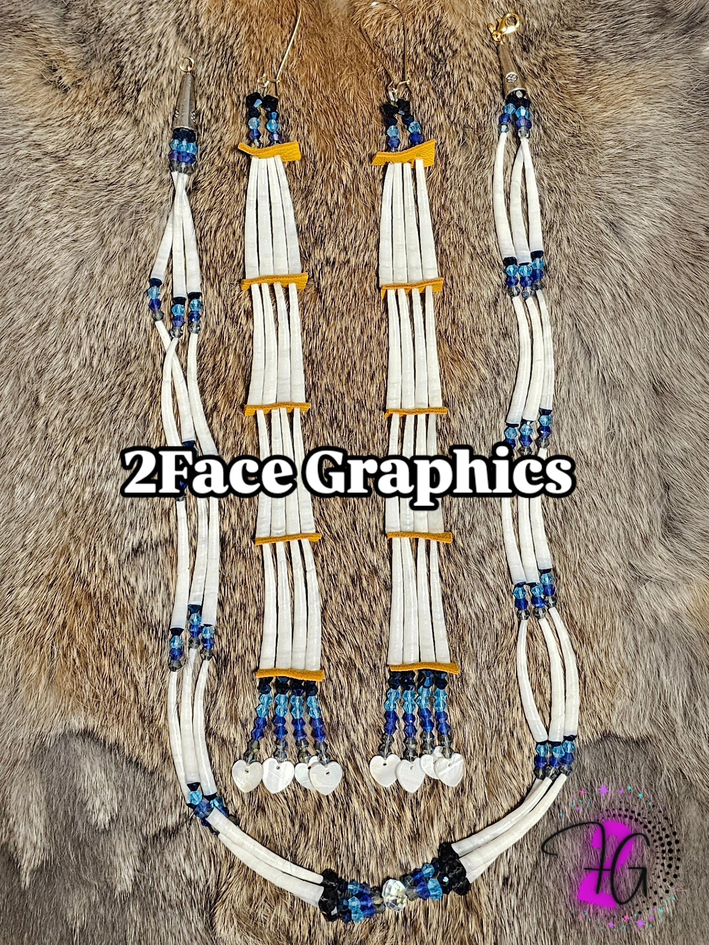 Dentalium earring combo set 2Face Graphics