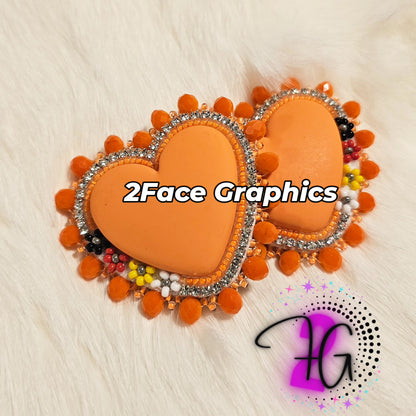 Orange beaded heart