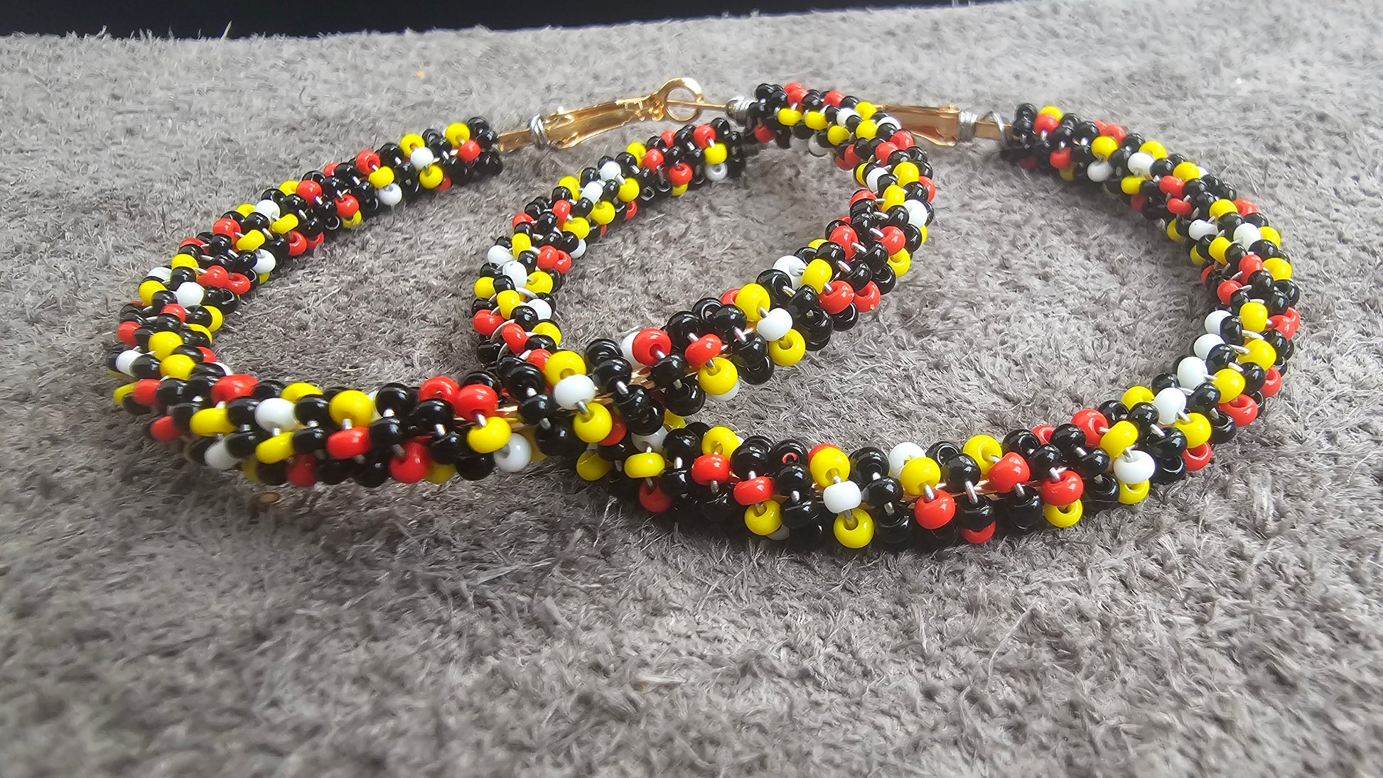 60mm Hoop beaded earrings 2Face Graphics