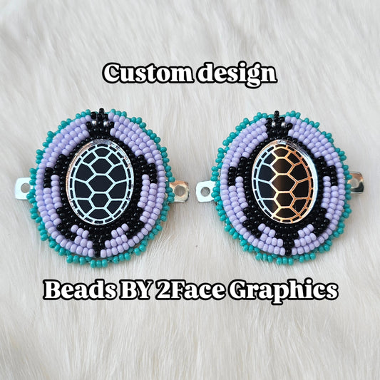 Turtle shell with purple/black hair clip